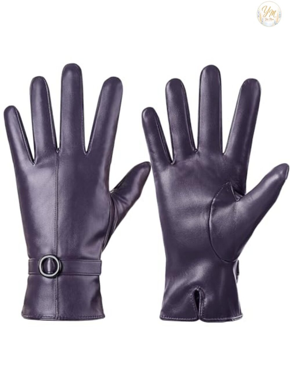 Womens Winter PU Leather Gloves Touchscreen Cashmere Lined Cold Weather